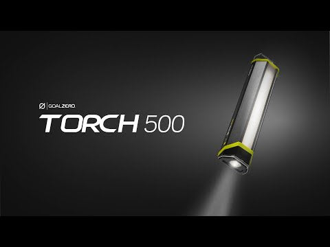 Goal Zero Torch 500 Multi-Use Light. LED Flashlight, 500 Lumen LED Light Solar Lantern. Weatherproof Flashlight. Portable Spotlight and Floodlight. Rechargeable Flashlight with Built-in Solar Panel.